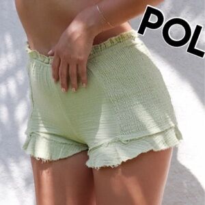 POL COTTON KNIT LIGHTWEIGHT SHORTS IN PISTACHIO SIZE LARGE NWOT